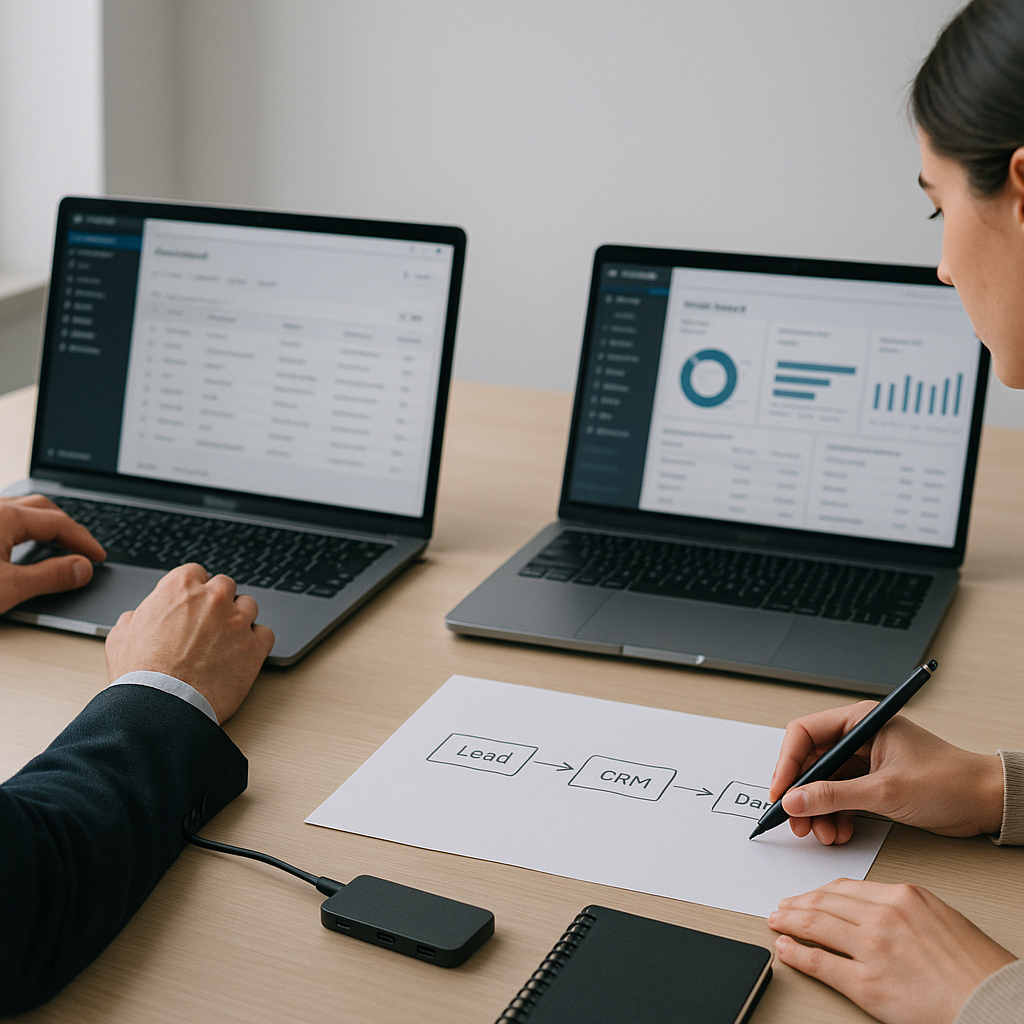 Stack mínima e operação: como montar processo, CRM e reporting desde o dia 1
